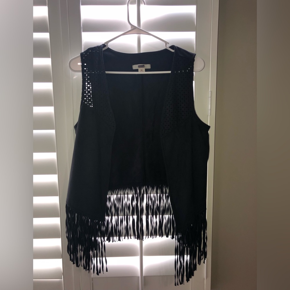 Black fringe vest